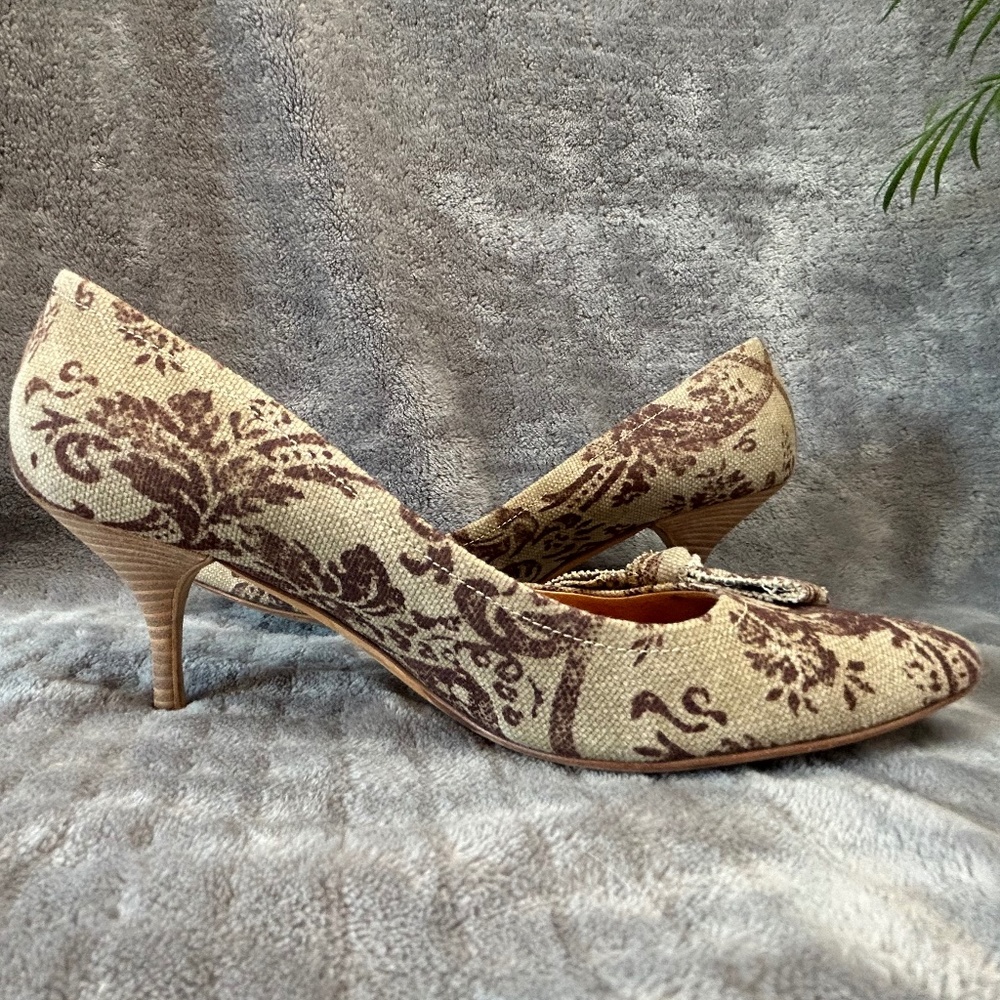 Miu Miu Canvas Kitten Heel Pump